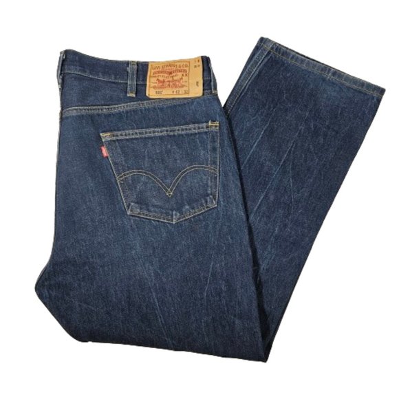 Levi's 501 Blue Jeans Button Fly Men's Size 42 x 32 Straight Leg - Picture 1 of 9